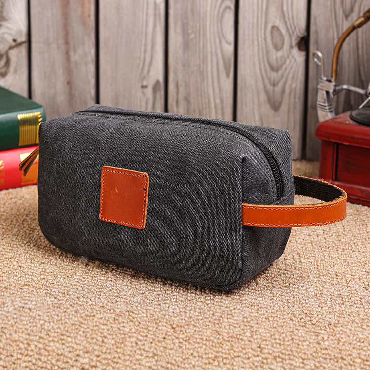 leather travel makeup bag