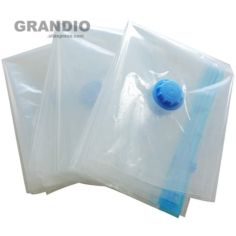 5PCS/LOT Vacuum Bag For Clothes Quilt Under Bed Storage Underbed Wardrobe Foldable Transparent Air Pump Compressed Storage Bags