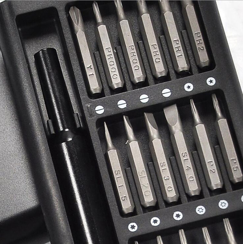 1Set Alluminum Box 24 in 1 Daily Use Screwdriver Kit 24 Precision Magnetic Bits DIY Screw Driver Set For Smart home