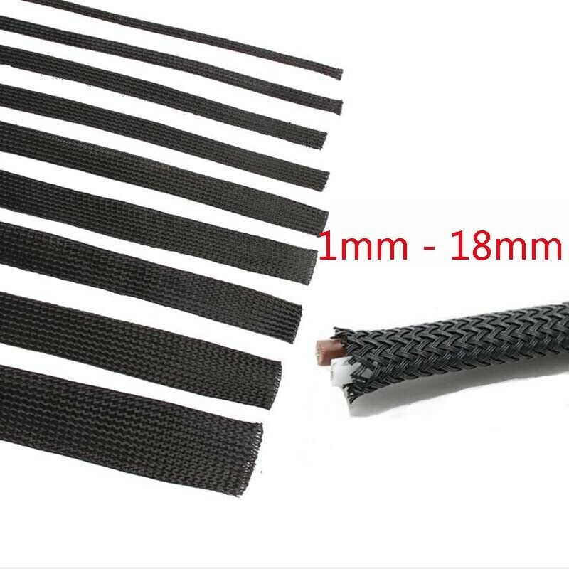 1mm-100mm black expandable braided nylon mesh PET sleeve cable sleeve / sheath / automatic wiring harness instrument