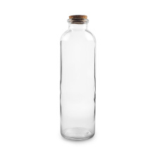 round clear 500ml glass juice bottle with cork