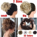 SARLA 20Pcs Curly Chignon Resist High Temperature Elastic Scrunchie Synthetic Hair Ribbon Ponytail Hair Bundles Updo Hairpieces