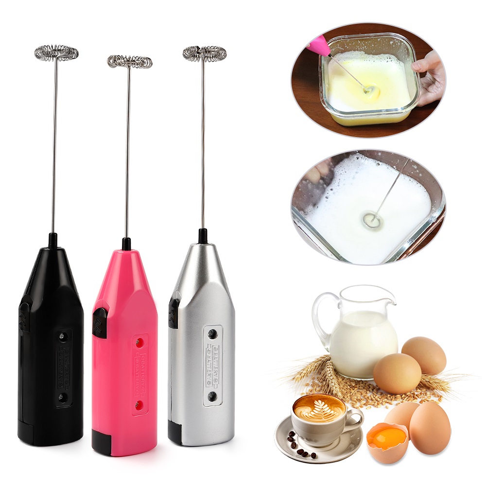 Mini Handle Stirrer Battery Operated Handheld Electric Mixer Drink Coffee Whisk Milk Frother Mixer Practical Kitchen Cooking Too