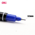 Deli 12pcs colored dual tip 0.5/1 mm fast dry permanent sign marker pens for fabric metal quality fineliner for drawing