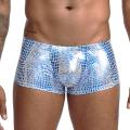 Men Sexy Underwear Snake Skin Imitation Leather Boxers Mens Boxer Shorts U Convex Low Rise Male hombre Panties Underpants