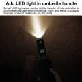 Portable Folding Waterproof Reflective Edge LED Light Sun Block Umbrella Parasol