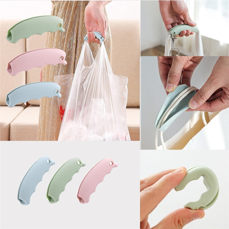 1Pcs Grocery Shopping Bag Silicone Lifting Holder Handle Grip Easy Carrying Tool Non-slip Grooves Surface Carrier