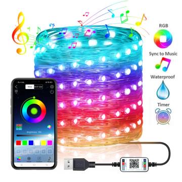 5M/10M/15M/20M USB LED Strip light Bluetooth Fairy LED lights String Neon lamp For Garland New Year Wedding Christmas Decoration