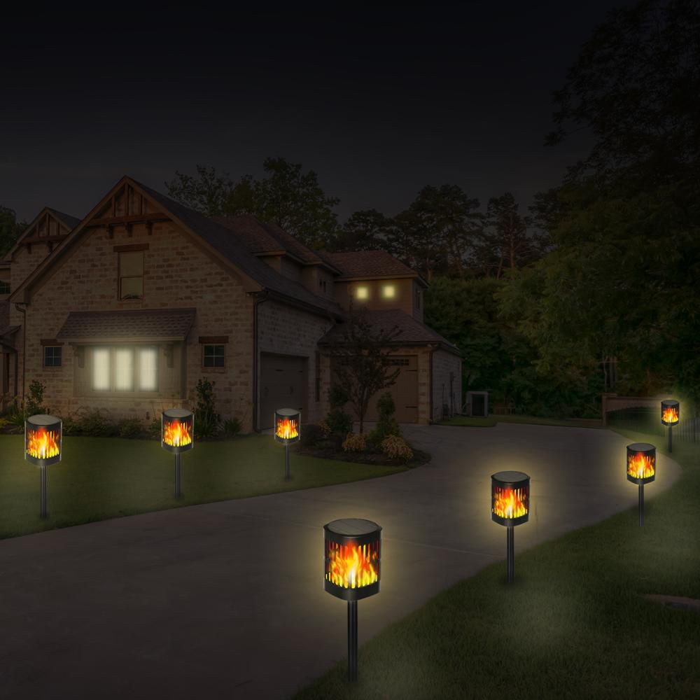 XZN 2pcs Solar LED Torch Light IP65 Waterproof Outdoor Flame Light Landscape Lawn Lamp Path Lighting