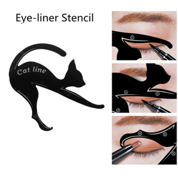 1 Set Cat Eyeliner Stencil Professional Makeup Eyebrow Stencil Models Eyes Liner Template Shaper Stamping Tool Plastic Templates