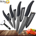 Ceramic Knife 3 4 5 6 inch Zirconia Kitchen Knife + Peeler + Holder Set Black Blade Chef Fruit Utility Cooking Knives Cuter