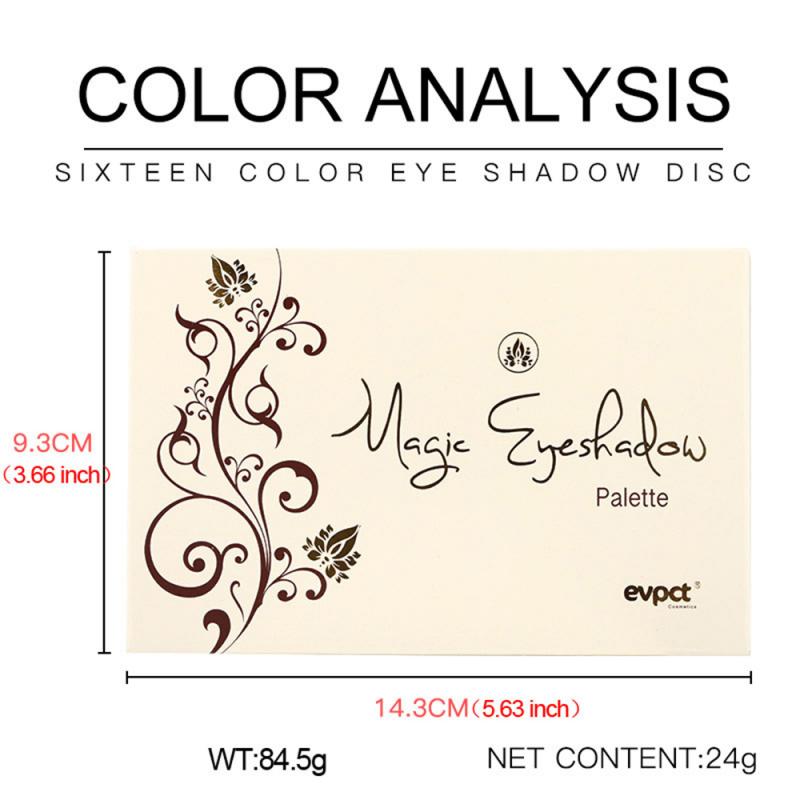 Evpct 16 Colors Eyeshadow Palette Diamond High Beads Matte Waterproof Beginner Makeup Disk