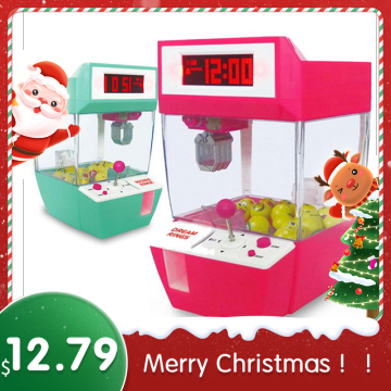 2020 Alarm Clock Coin Operated Game Machine Crane Machine Coin Machine Game Machine Candy Hanging Doll Toy Kids Christmas Gift