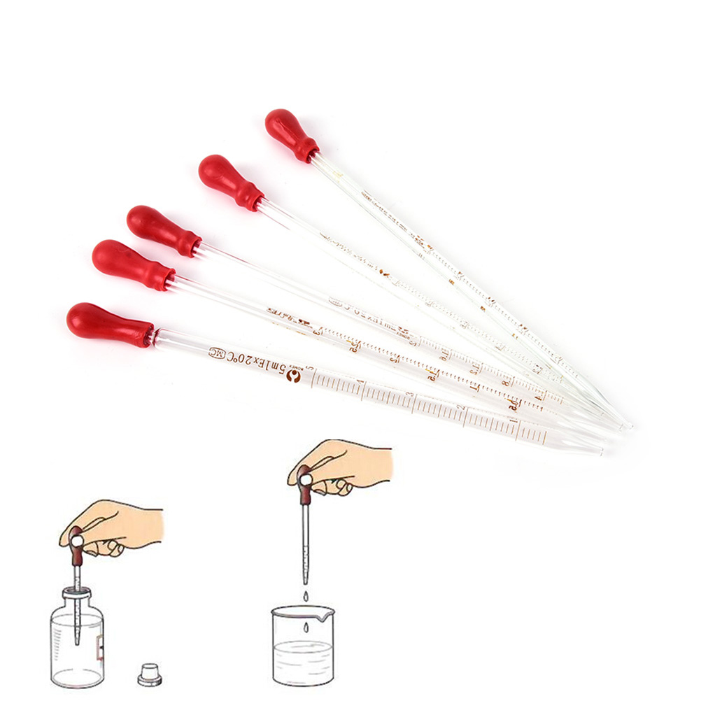 1pc 0.5ml 1ml 2ml 3ml 5ml Glass pipette with rubber bulb laboratory chemistry dropper dispensing Lab Supplies