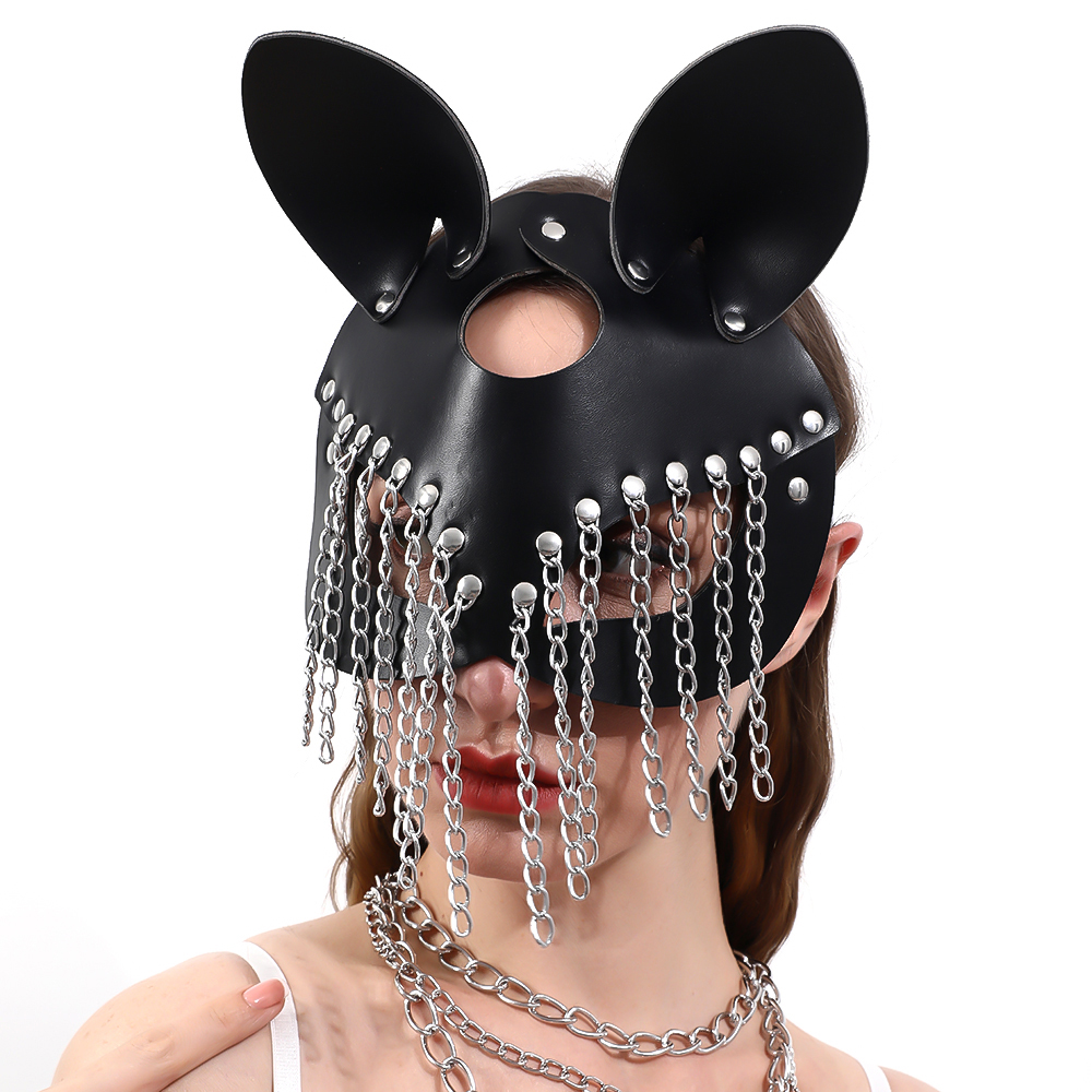 Sexy Cosplay Cat Bunny Leather Eye Mask Fetish Erotic Adult Products SM Sex Toy BDSM Female Halloween Carnival Club Party Masks