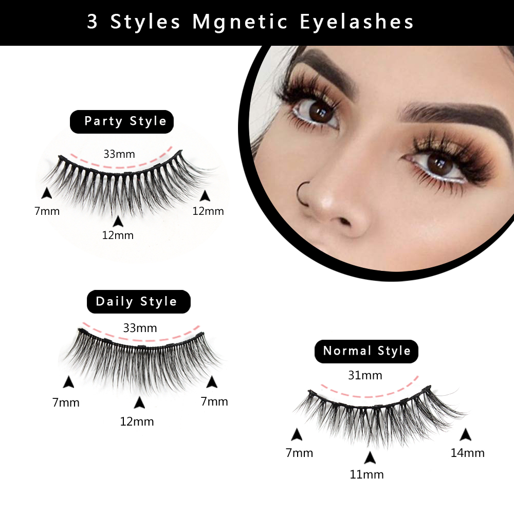 10 pairs of magnetic eyelash CILIA convenient and efficient use of mink hair hand-made magnetic eyelashes Tweezers eyeliner