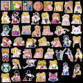 50pcs Sailor Moon Stickers Cartoon Anime Tsukino Usagi Stickers Scrapbook Craft Decor Stationery Stickers Cosplay Costumes Prop