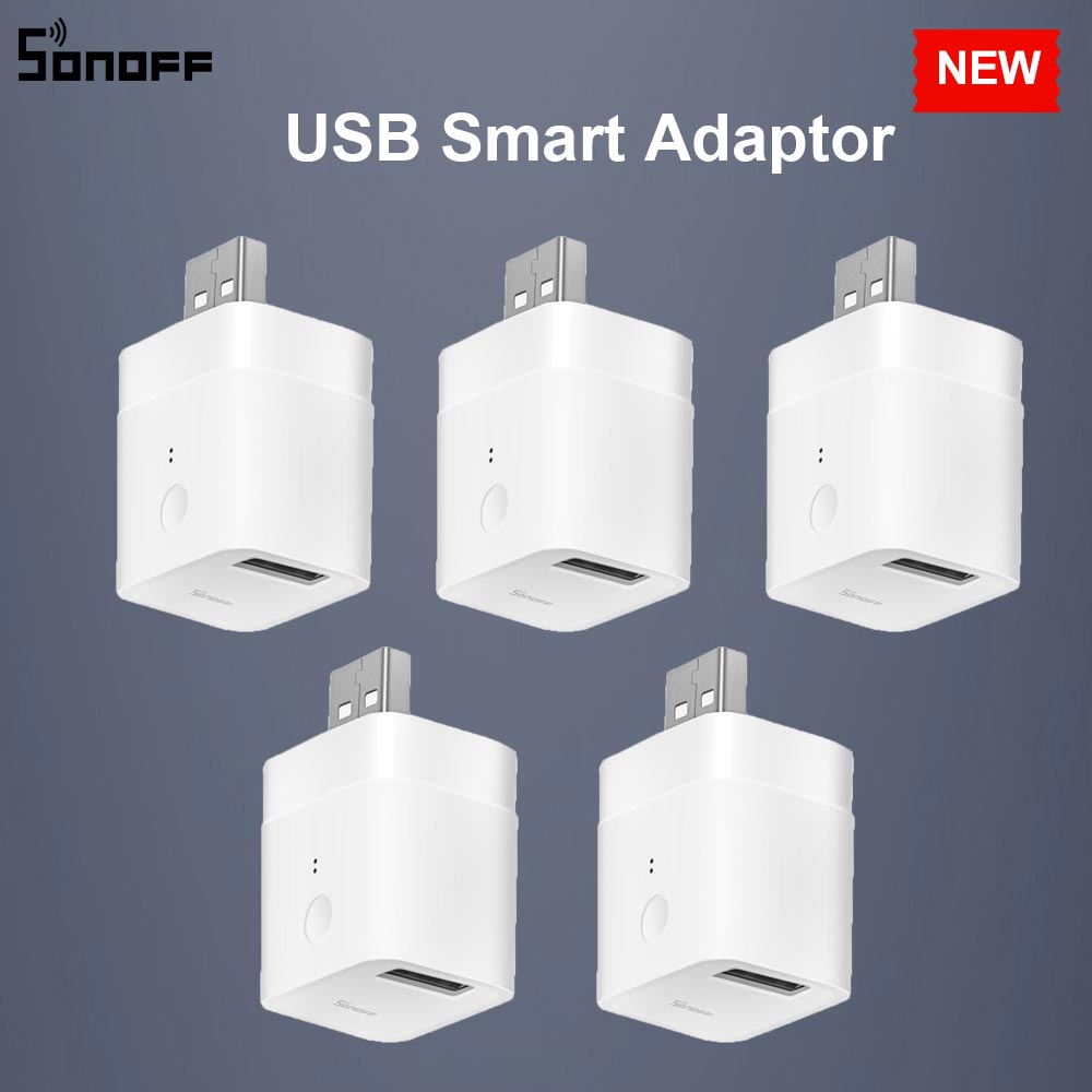 3/5/10 PCS SONOFF Micro Mini USB Adaptor Switch 5V Wifi USB Power Adaptor Smart Home Switch via eWeLink APP Google Home Alexa