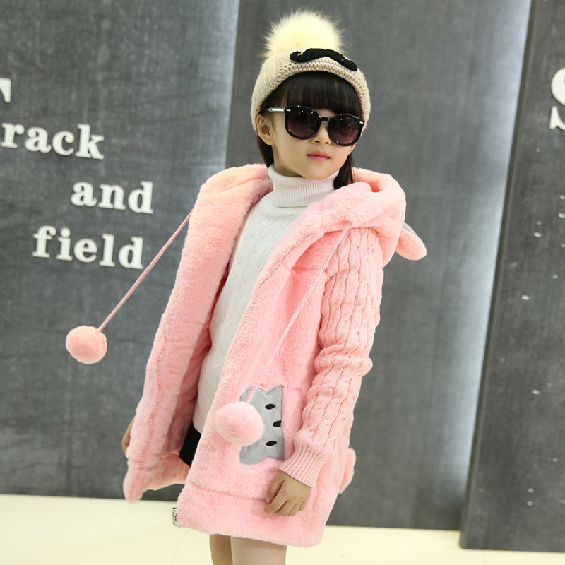 OLEKID 2020 Aautumn Winter Cartoon Rabbit Girls Parka Thick Warm Hooded Girl Jacket Outerwear 5-14 Years Kids Teenage Girls Coat