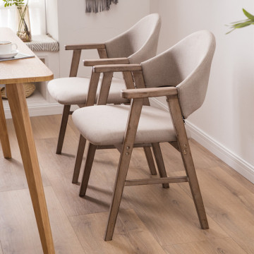 Nordic Dining Chair Modern Minimalist Leisure Chair Hotel Restaurant Furniture Solid Wood Chair Seat Armchair