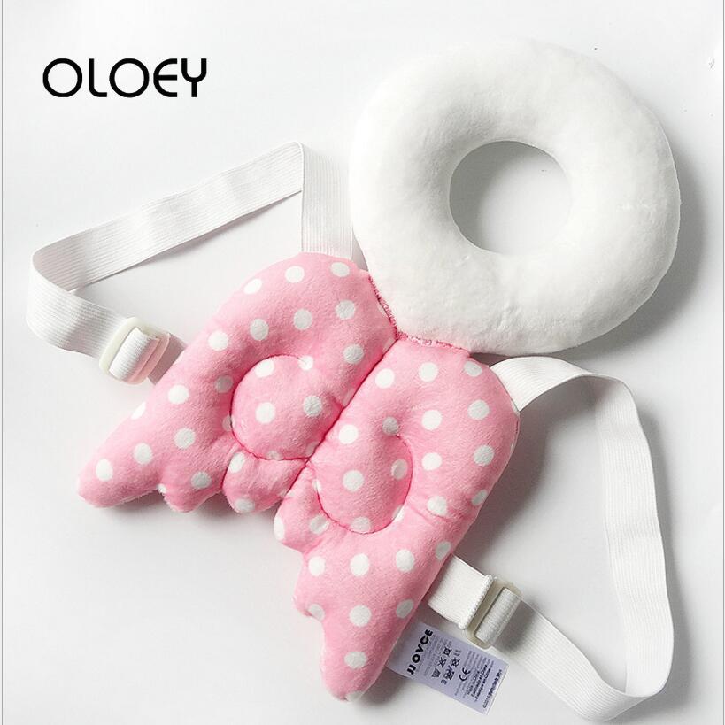 OLOEY Baby Cute Pillow Head Protection Toddler Cushion Pad Angel Wings Protect Neck Drop Safety Resistance Cushion Kids Headrest