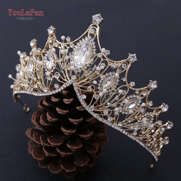 YouLaPan HP334 Silver Color Rhinestone Crown Tiara Wedding Hair Accessories Bridal Shiny Luxurious Headwear Wedding Headpiece