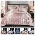 2020 Luxury 2 or 3pcs Bedding Set Satin Jacquard Duvet Cover Sets 1 Quilt Cover + 1/2 Pillowcases Twin Double Full Queen King