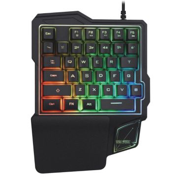 K103 Wired Gaming Keypad with LED Backlight 38 Keys One-Handed Mechanical Feeling Keyboard For PUBG/CSGO/Fortnite