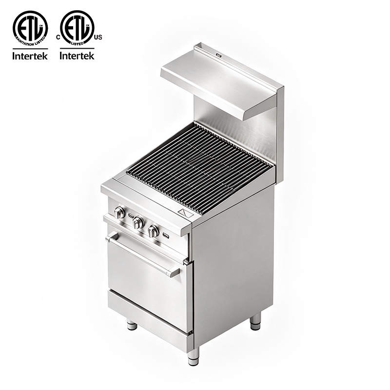 Commercial gas powered charbroiler broiler