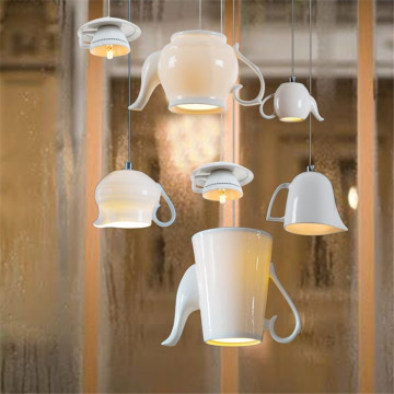 Nordic Ceramic Led Pendant Lights modern Tea Cup Teapot Hanging Lamp Dining Room Kitchen Home Decor Luminaire Lighting Fixtures