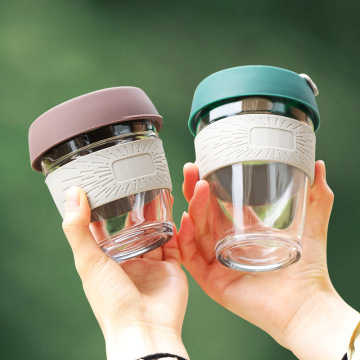 Portable Travel Coffee Glass Creative Simple Tea Separation Magnetic Suction Magic Silicone Anti Leakage Scald Accompanying Cup