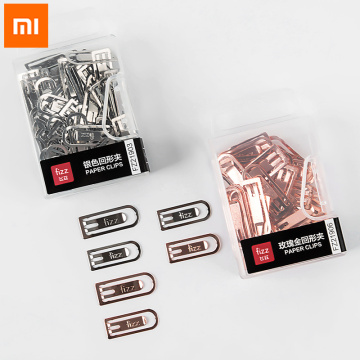 50/80pcs Xiaomi Fizz steel fine paper clips Creative Nickel plated Rust-proof Rose gold Paper clips Advanceds office stationery