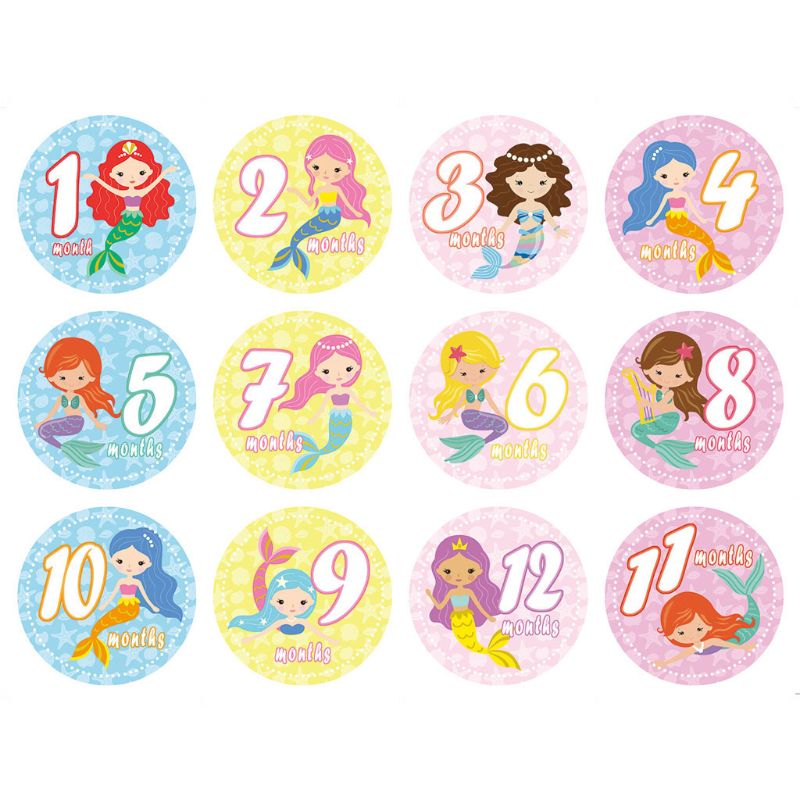 12 PCS/Set First Year Monthly Milestone Photo Sharing Newborn Baby Boy Girl Belly Stickers 1-12 Months for Photo Keepsakes