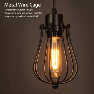 LED Bulb Vintage Lamp Covers Metal Wire Shades Antique Pendant Chandelier Cage Industrial Ceiling Hanging Guard Cafe Bars Lamp