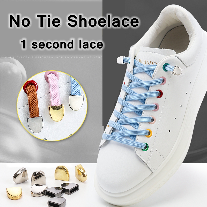 Flat Shoelace Elastic Shoelaces No Tie Shoe laces Outdoor Leisure Sneakers Quick Safety Kids And Adult Unisex Lazy laces 1 Pair