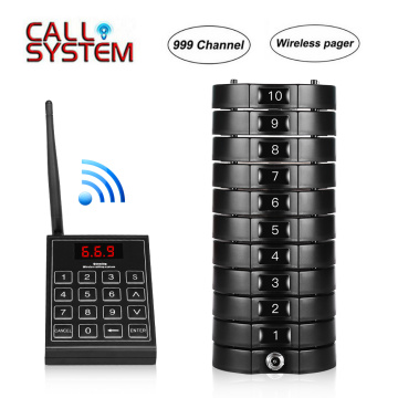Wireless Queuing Paging System 1 Transmitter+10 Coaster Call Pagers SU-668S Calling System Paging Calling System for restaurants