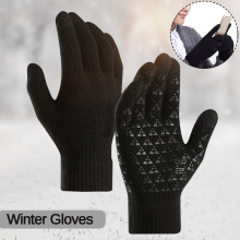 Winter Touch Screen High Quality Male Mitten Thicken Warm Wool Knitted Gloves Cashmere Solid Men Women Business Gloves Autumn