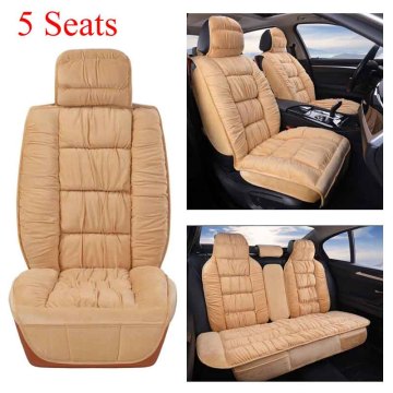 Plush Car Seat Cover Universal Winter Warm Cushion 5 Seat SUV Sedans Front and Rear Back with Backrest Car Seat Protector Pad