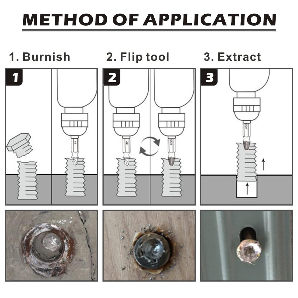 5pcs Damaged Screw Extractor Drill Bits Guide Set Broken Speed Out Easy out Bolt Stud Stripped Screw Extractor Demolition Tools