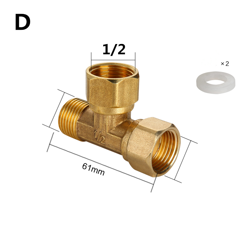 Brass Pipe fitting Male Female Thread 1/8" 1/4" 3/8" 1/2" BSP Tee Type copper Fittings water oil gas adapter