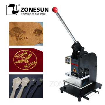 ZONESUN 10*15cm Large Manual Leather Logo Paper Hot Foil Stamping Embossing Machine Heat Press Machine
