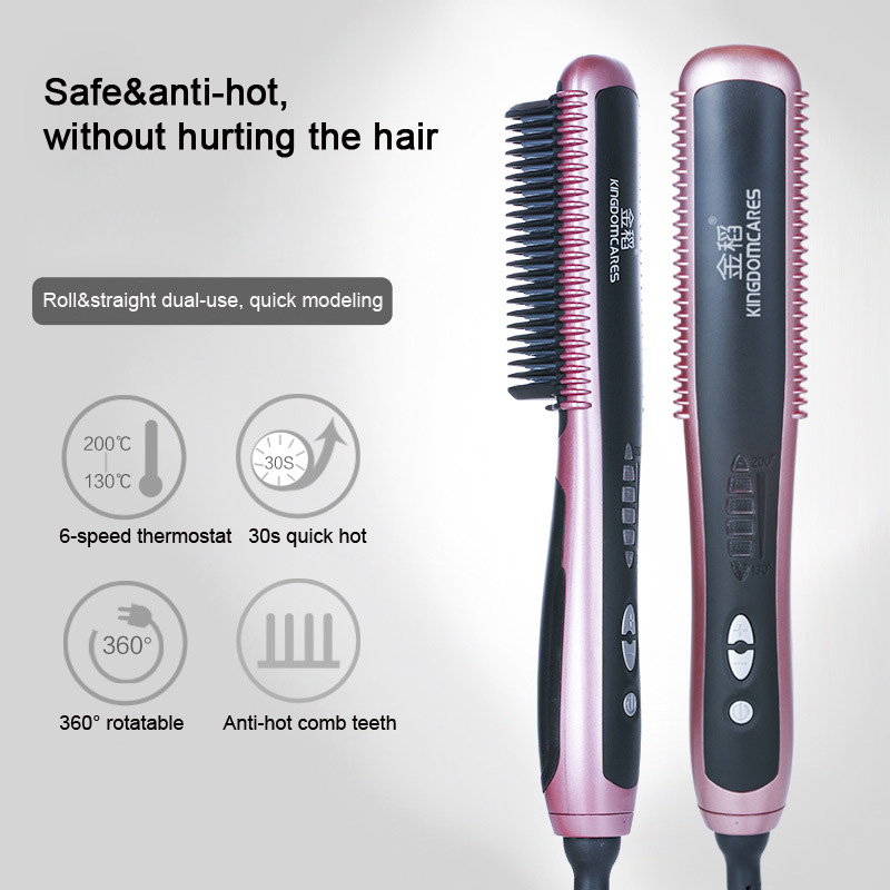 Electric Ceramic Straightener Brush PTC Heating Hair Care Styling Comb Auto Massager Straightening Irons Fast Style Hair Iron
