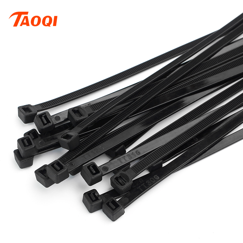 Self-locking plastic nylon tie 100 PCS black zip wraps strap nylon cable tie set 3*100 fastening ring 3X200 Loop Wire Wrap Zip