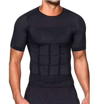 Men Body Slimming Belt Belly Abdomen Fat Burning Compression Corset Toning T-Shirt Shaper Corrective Shirt Body Shaping Vest