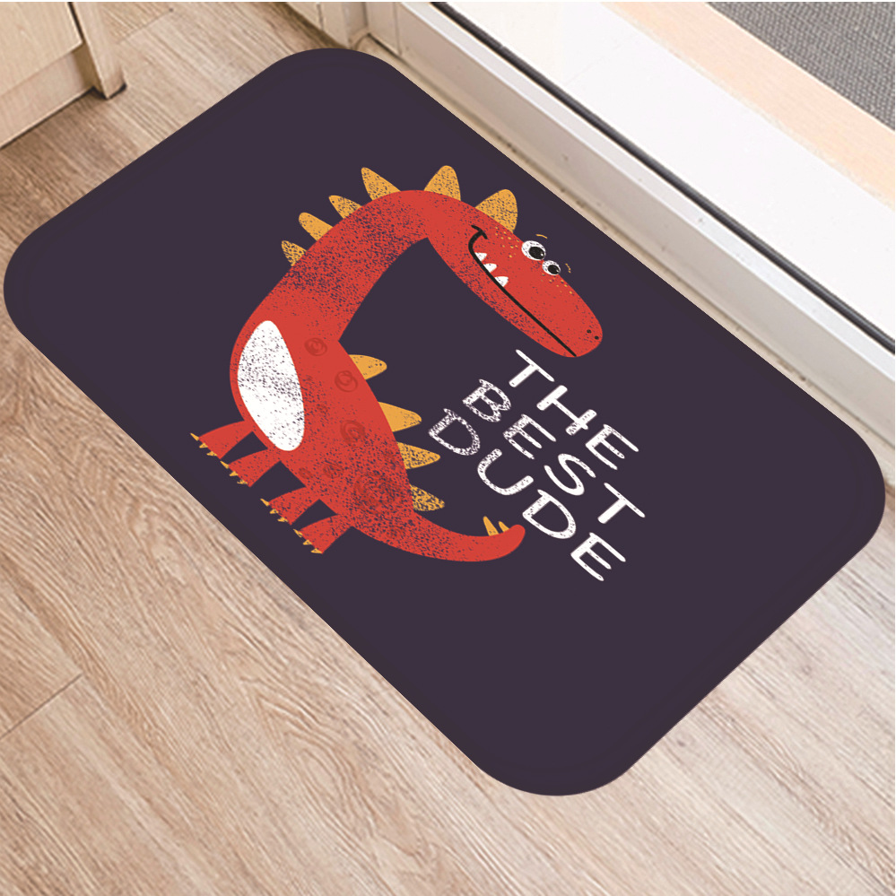 Dinosaur Print Floor Mat Carpet Soft Flannel Doormat Rugs for Bedroom Living Room Door Floor Hallway Mats