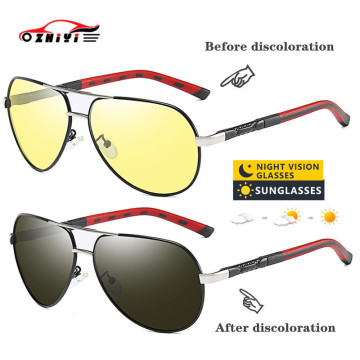ZHIYI Aviation Day&Night Vision Glasses Vintage Anti-glare Driving Eyewear Men Women Polarized Sunglasses UV400 zonnebril heren