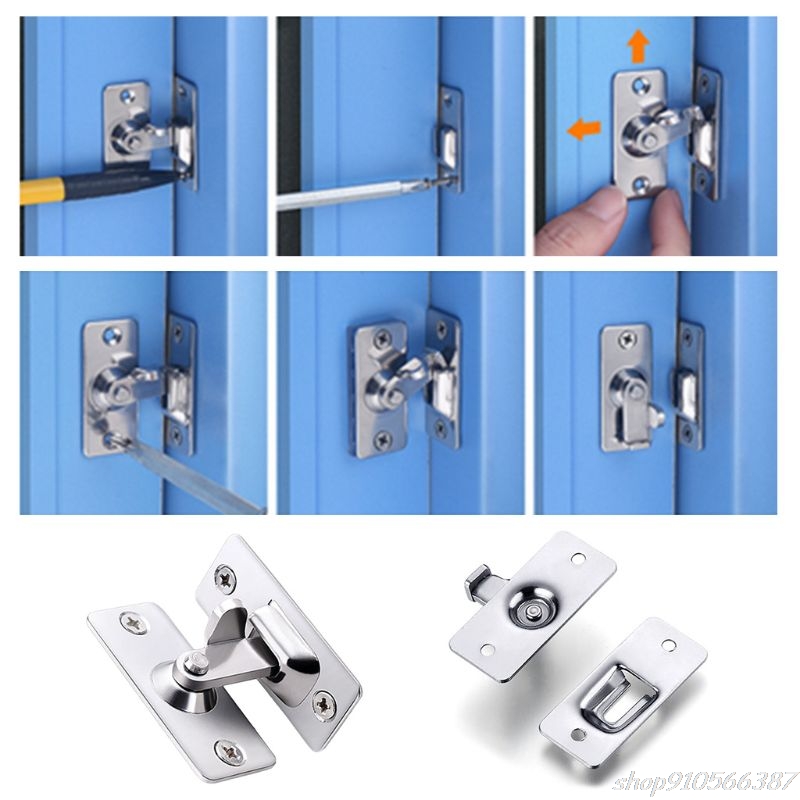 Stainless Steel 90 Degree Right Angle Buckle Hook Door Lock Bolt for Sliding Door Latch Bar Window Furniture Hardware S30 20