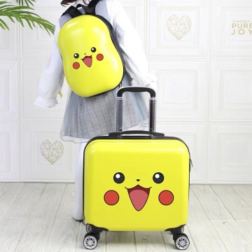 18'' kids suitcase travel luggage set Trolley luggage bag with 14 inch backpack suitcase on wheels Cartoon cabin carry on bag