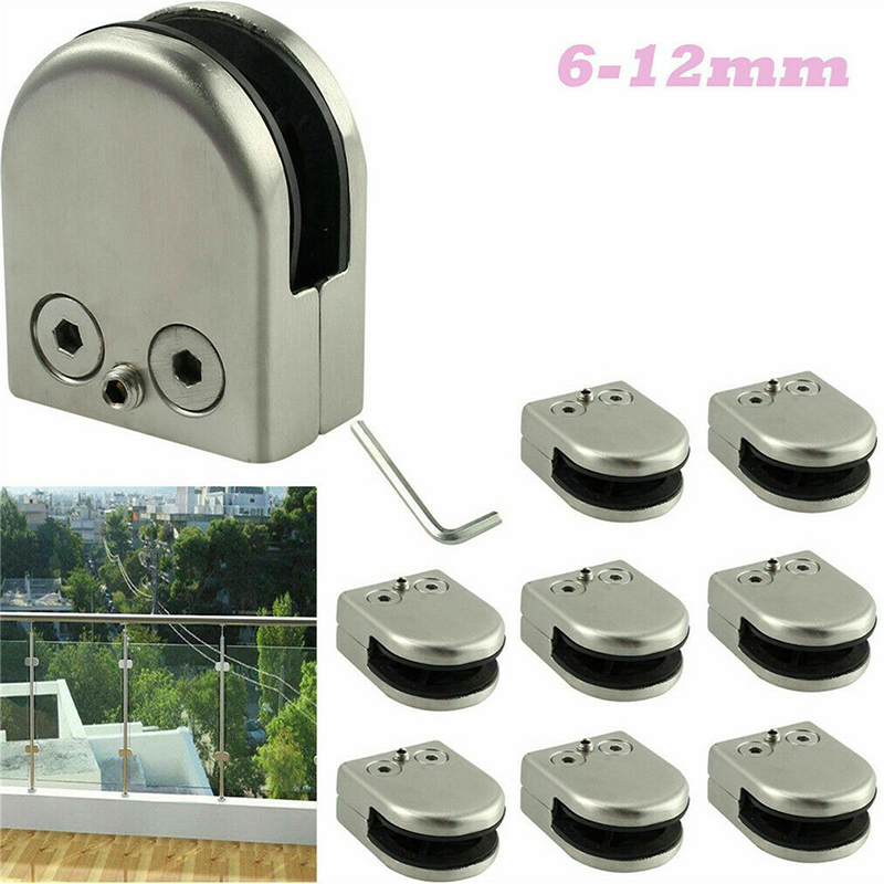 1pc L/M/S Size Stainless Steel Glass Clamp Holder For Window Balustrade Handrail Window Balustrade Staircase Door Hardware