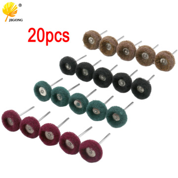 20pcs Shank Nylon Abrasive Wheel Brush Rotary Tool Accessories With 3mm Shank For Buffing Polishing Grinding